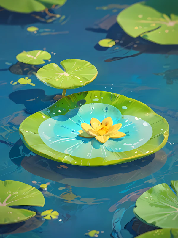 Serene Pond Illustration