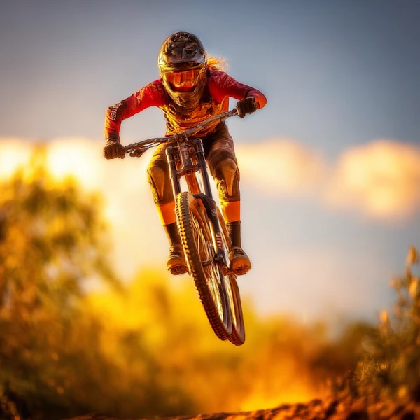 Cyclist Mid-Air Jump
