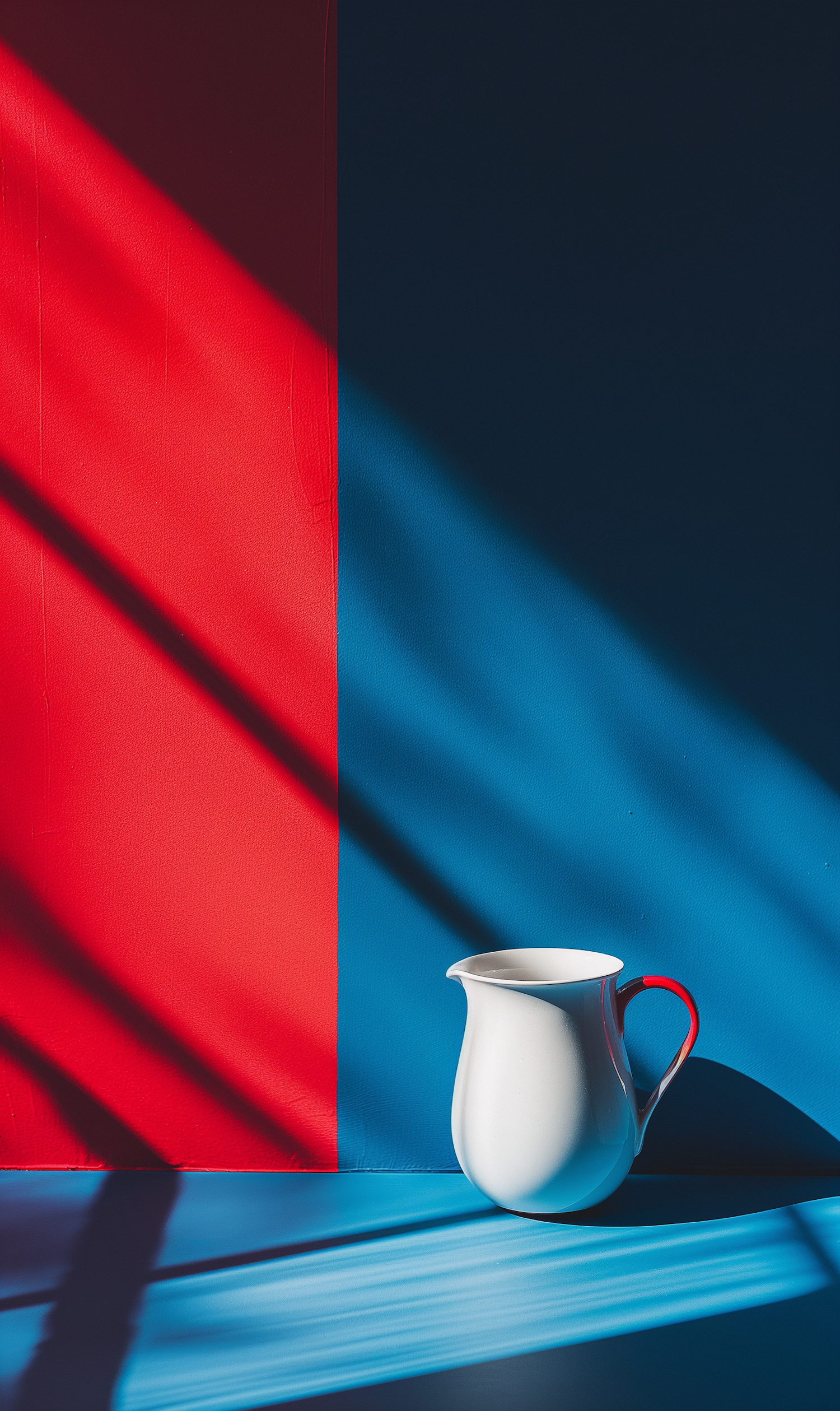 Minimalist Pitcher with Colorful Background