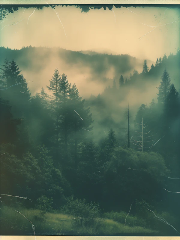 Misty Forest Scene