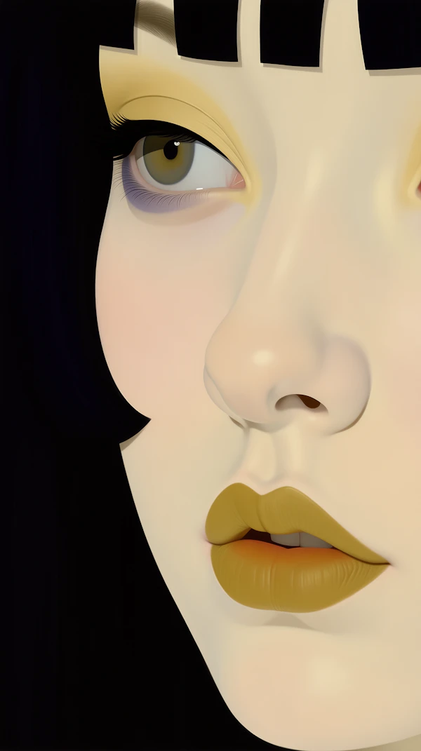 Stylized Face Close-Up