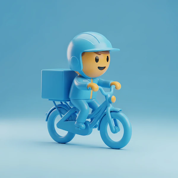 3D Delivery Cyclist