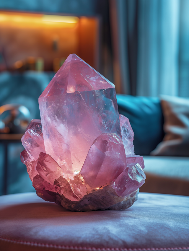 Translucent Pink Crystal Display