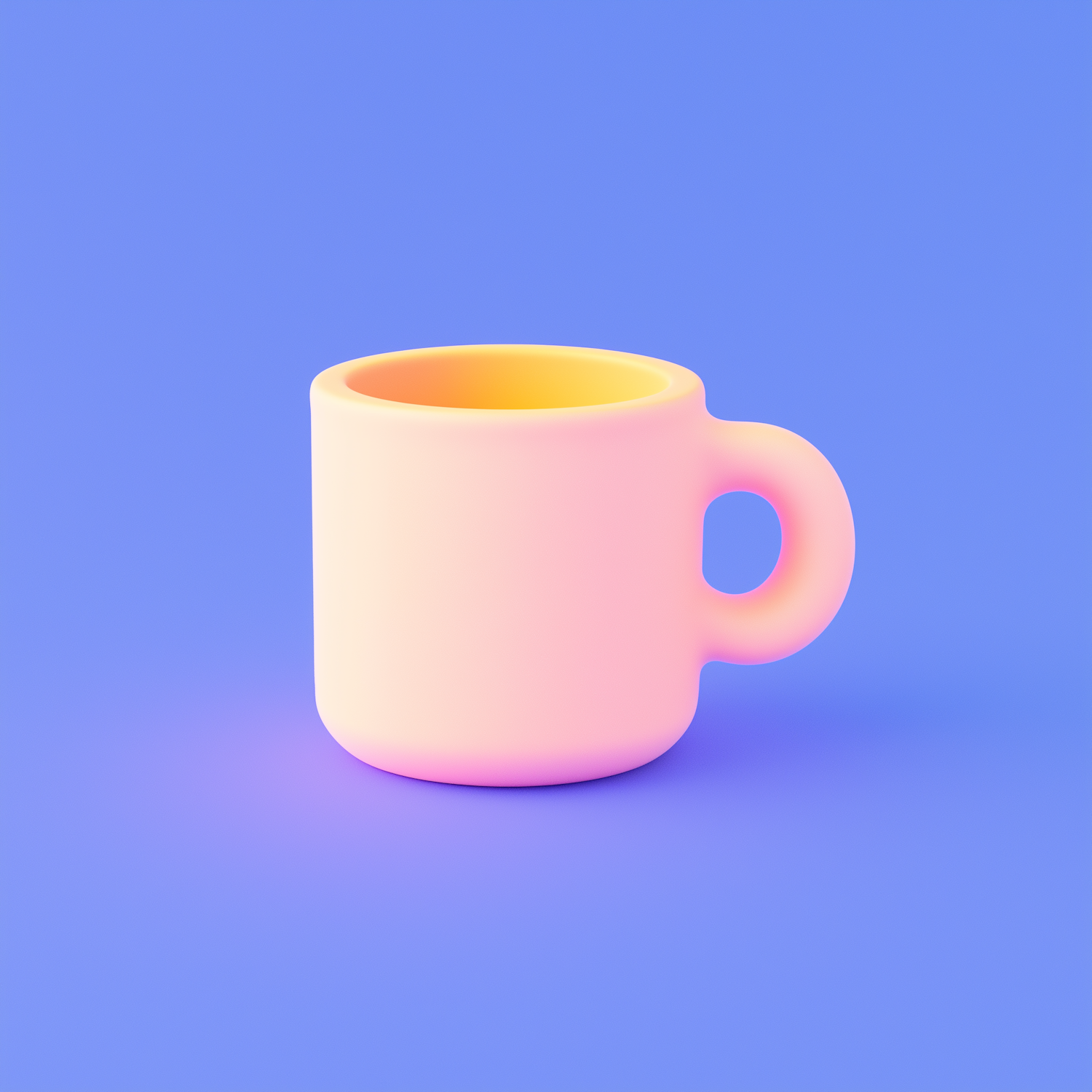 Pink Mug on Blue Background