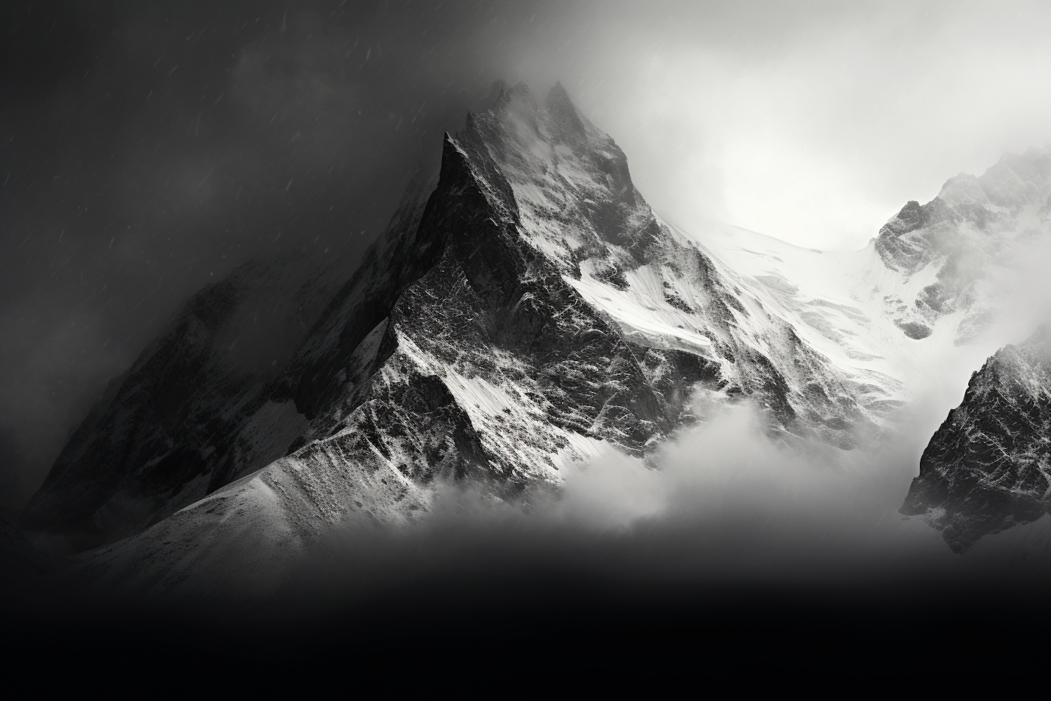 Misty Monochrome Mountainscape