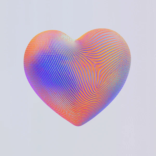 3D Gradient Heart Art