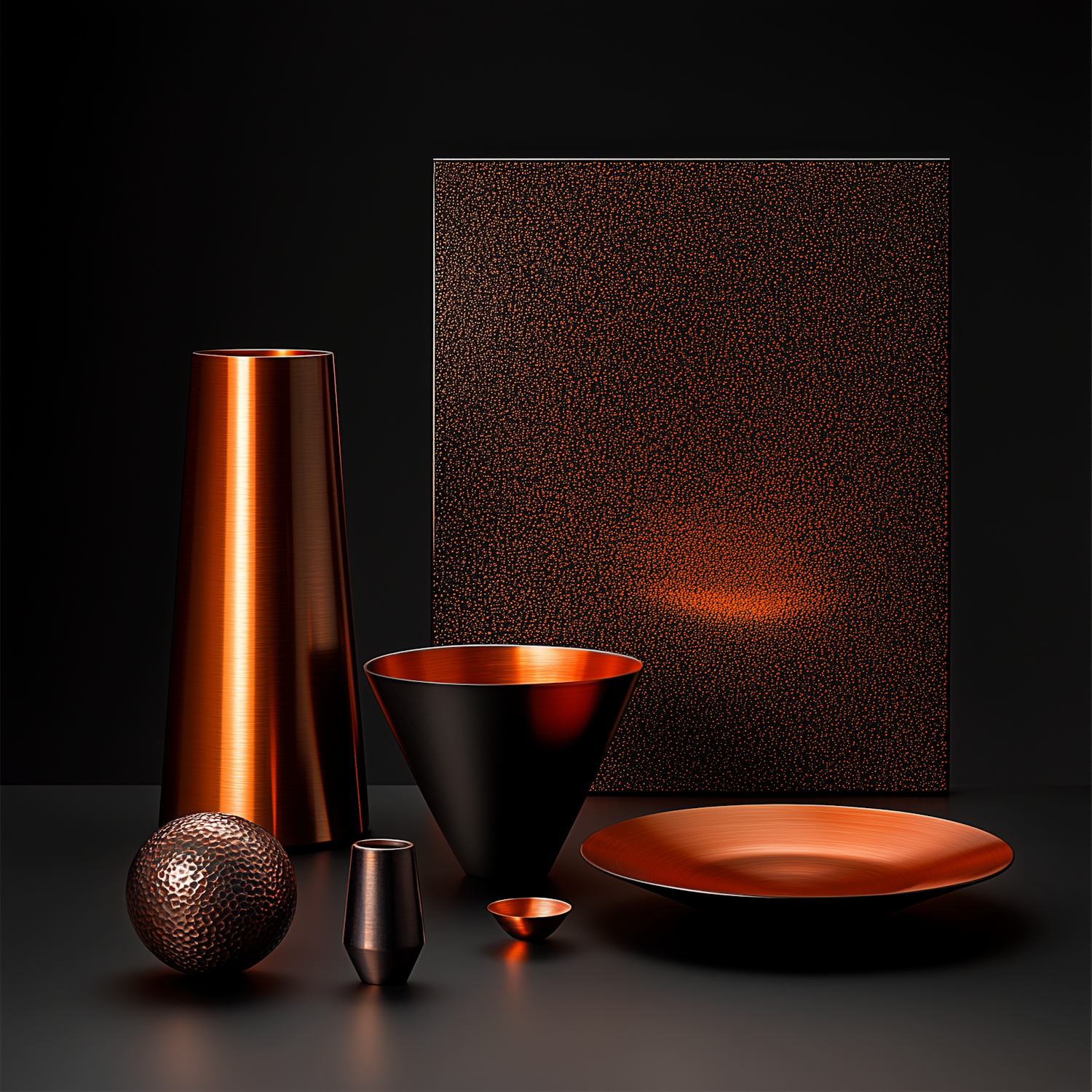 Metallic Objects on Dark Background