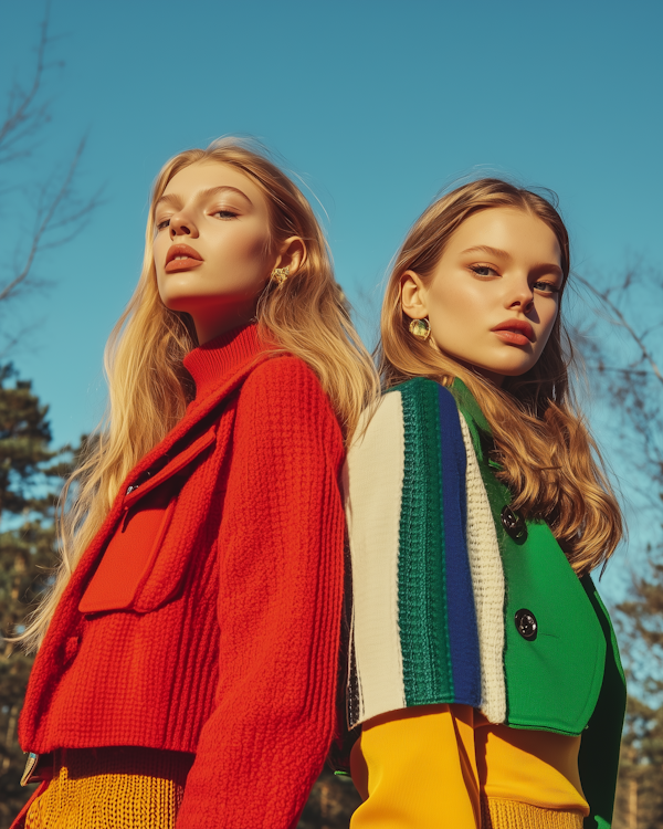 Fashionable Women Under Blue Sky