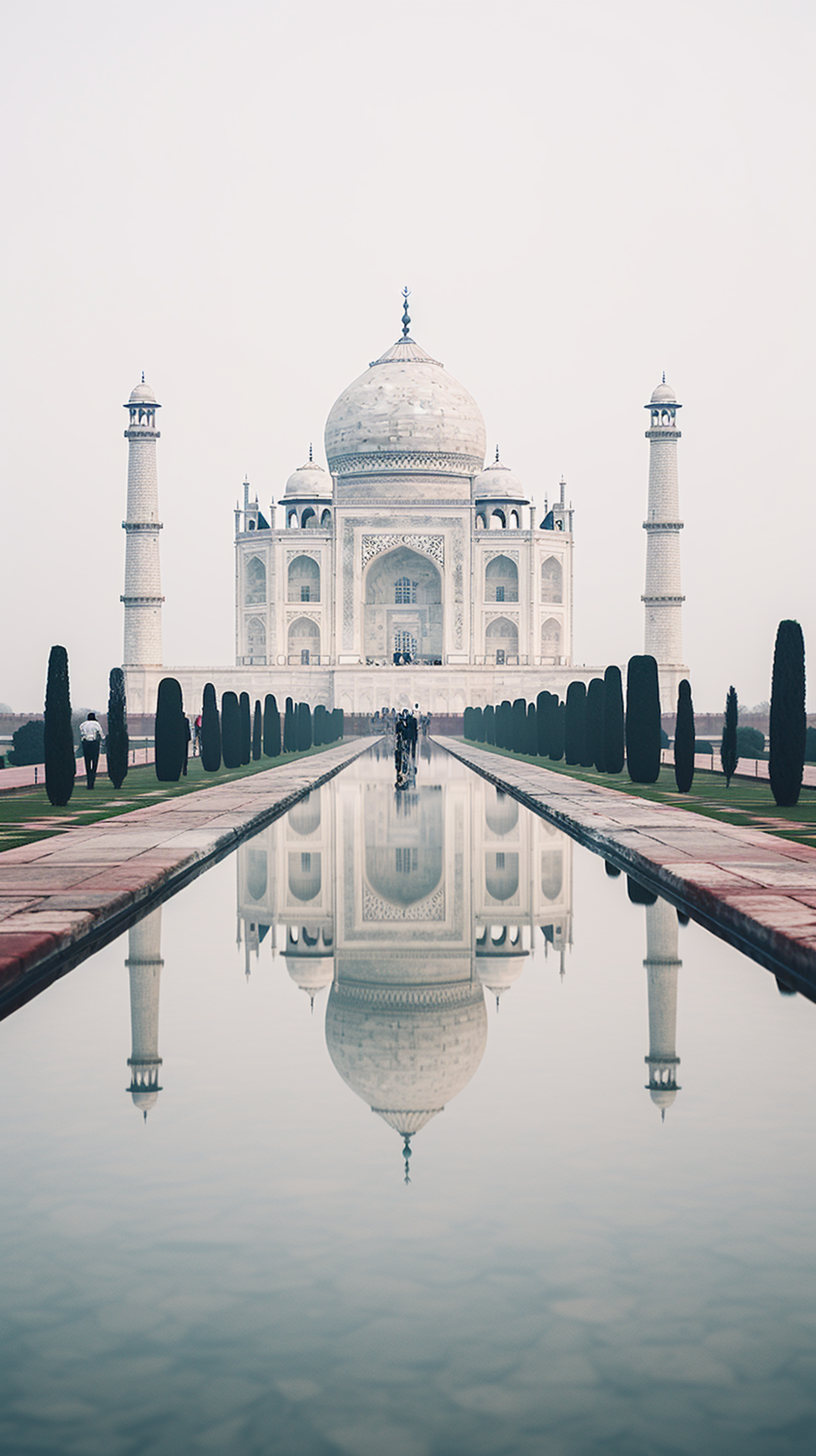 Serene Reflection of the Taj Mahal at Dawn