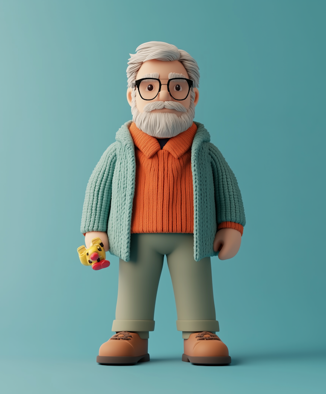 Stylized Elderly 3D Character