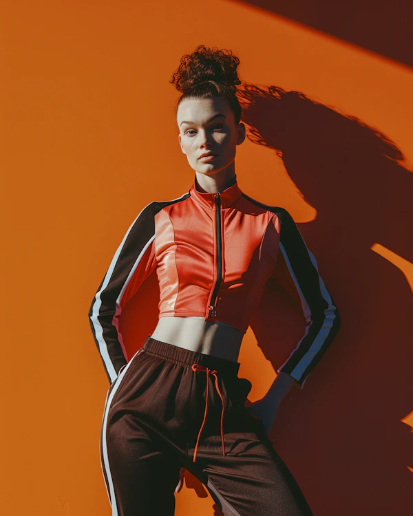 Fashionable Athlete Against Orange