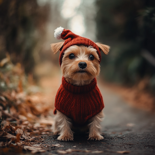 Cozy Dog in Red Sweater