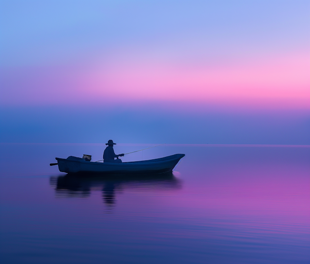 Tranquil Fishing at Dusk