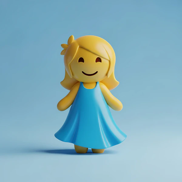 Cheerful Cartoon Girl