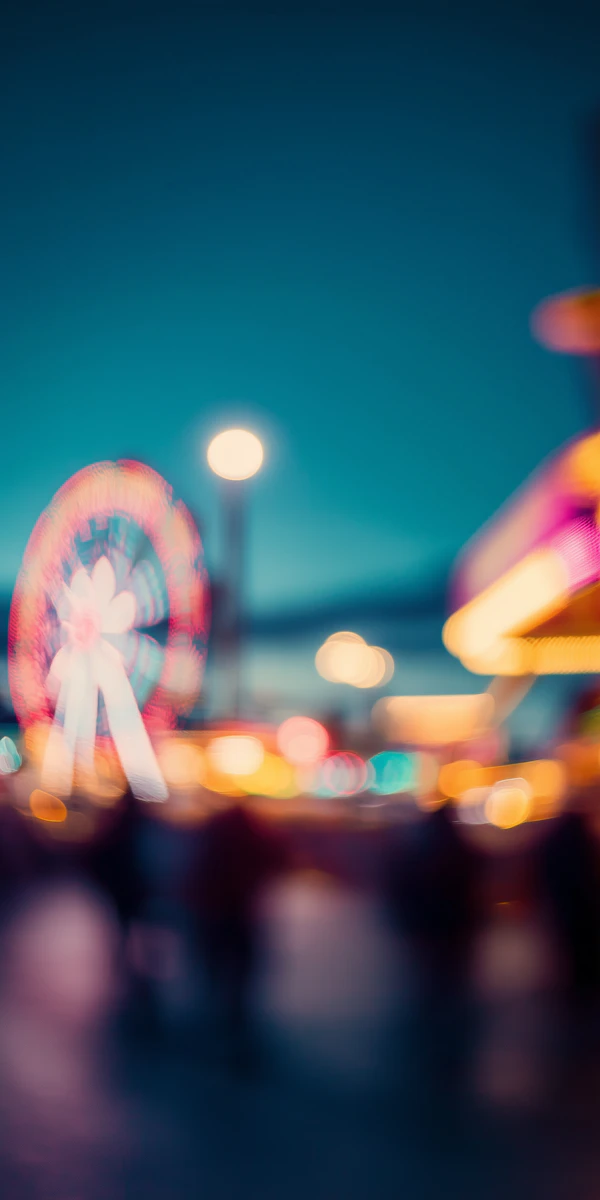 Vibrant Night at the Amusement Park