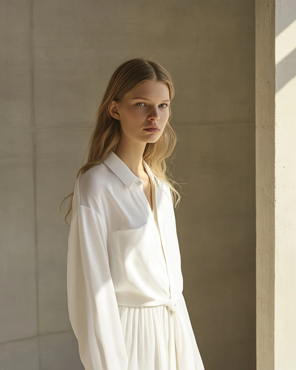 Woman in White Dress