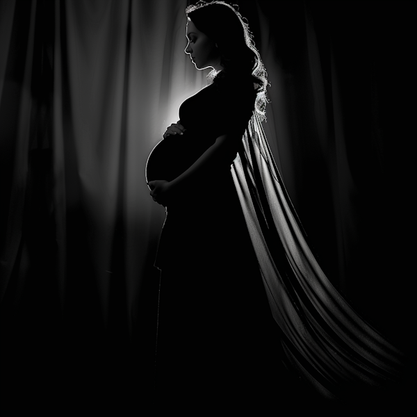 Maternal Contemplation in Monochrome