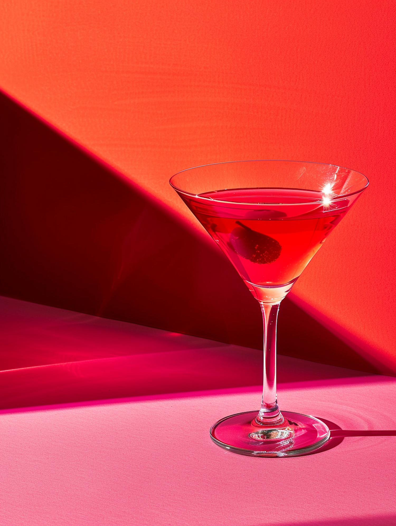 Vibrant Red Cocktail Composition