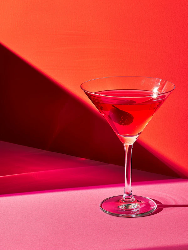 Vibrant Red Cocktail Composition
