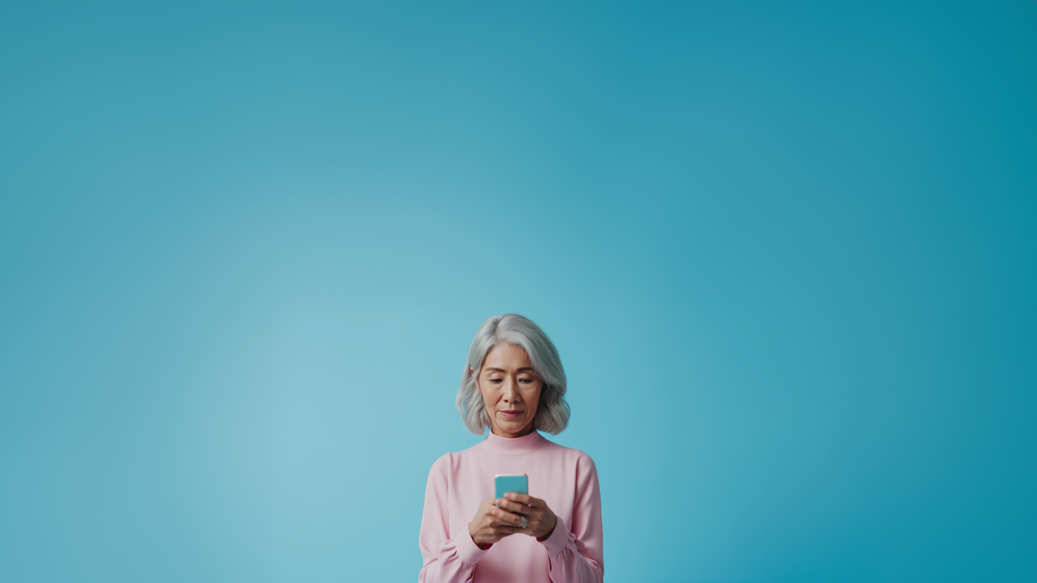 Contemplative Senior Woman with Smartphone