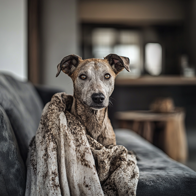 Cozy Dog on Couch