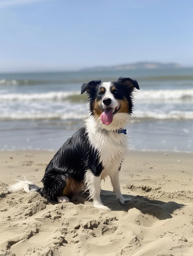 Happy Dog on Beach