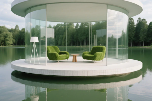 Glass Pavilion on Lake