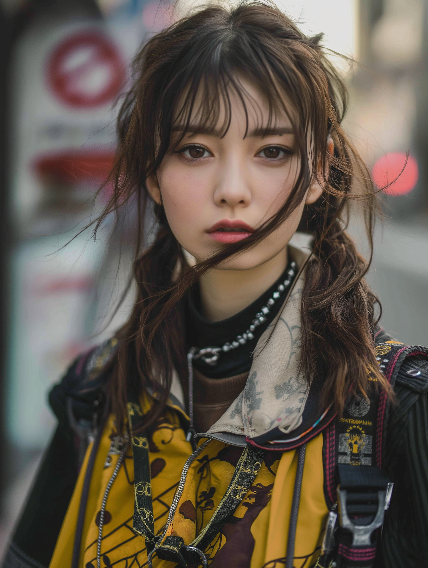 Intimate Urban Portrait of Fashionable Young Woman