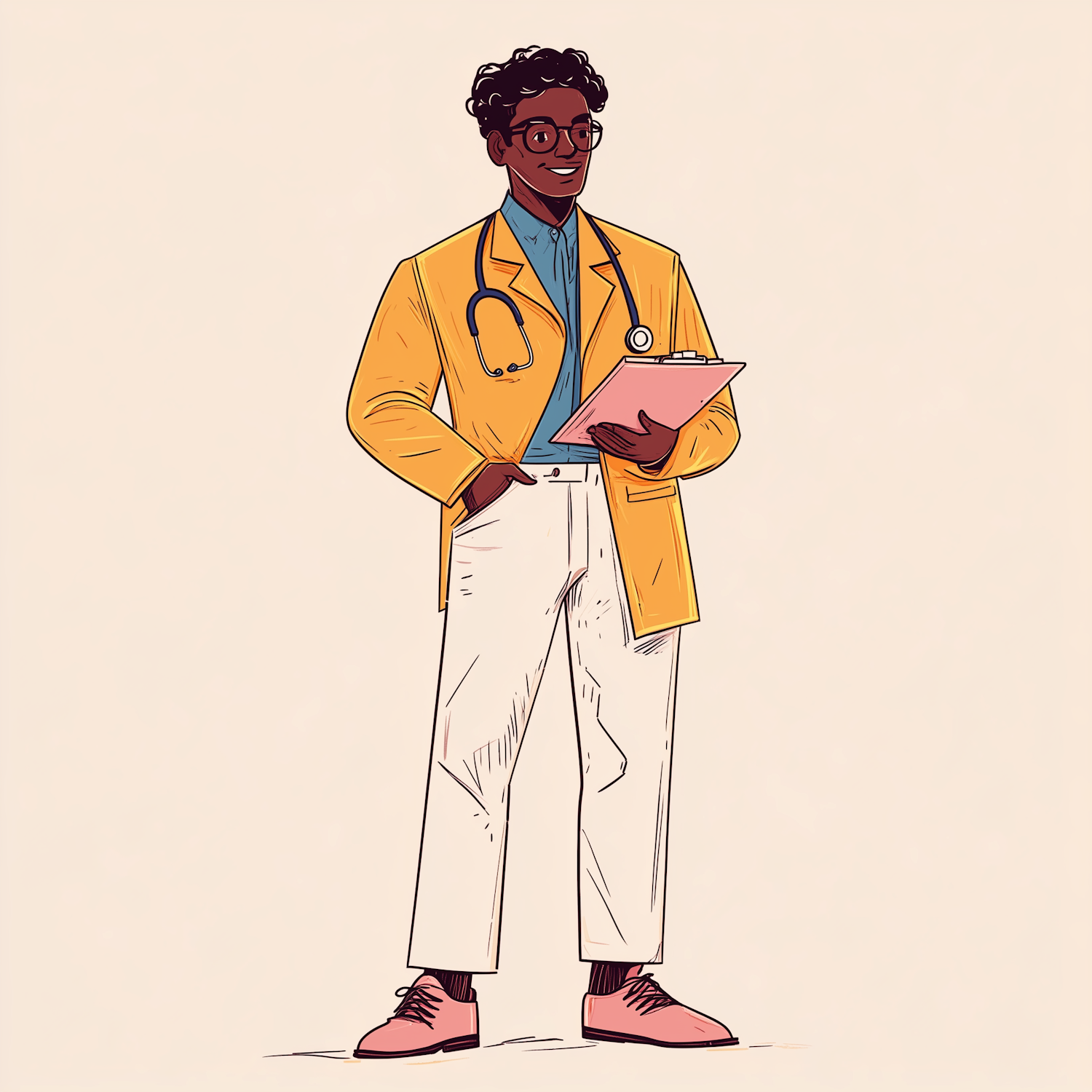 Cheerful Male Doctor Illustration