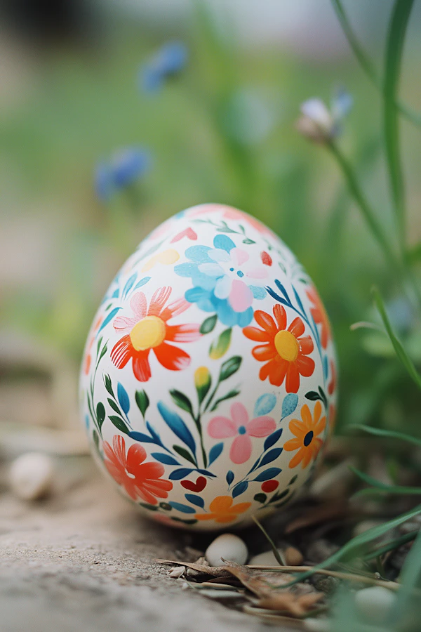 Decorated Floral Egg