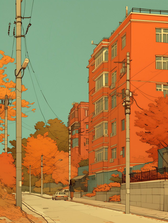 Urban Autumn Scene