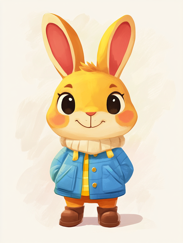 Cheerful Cartoon Rabbit