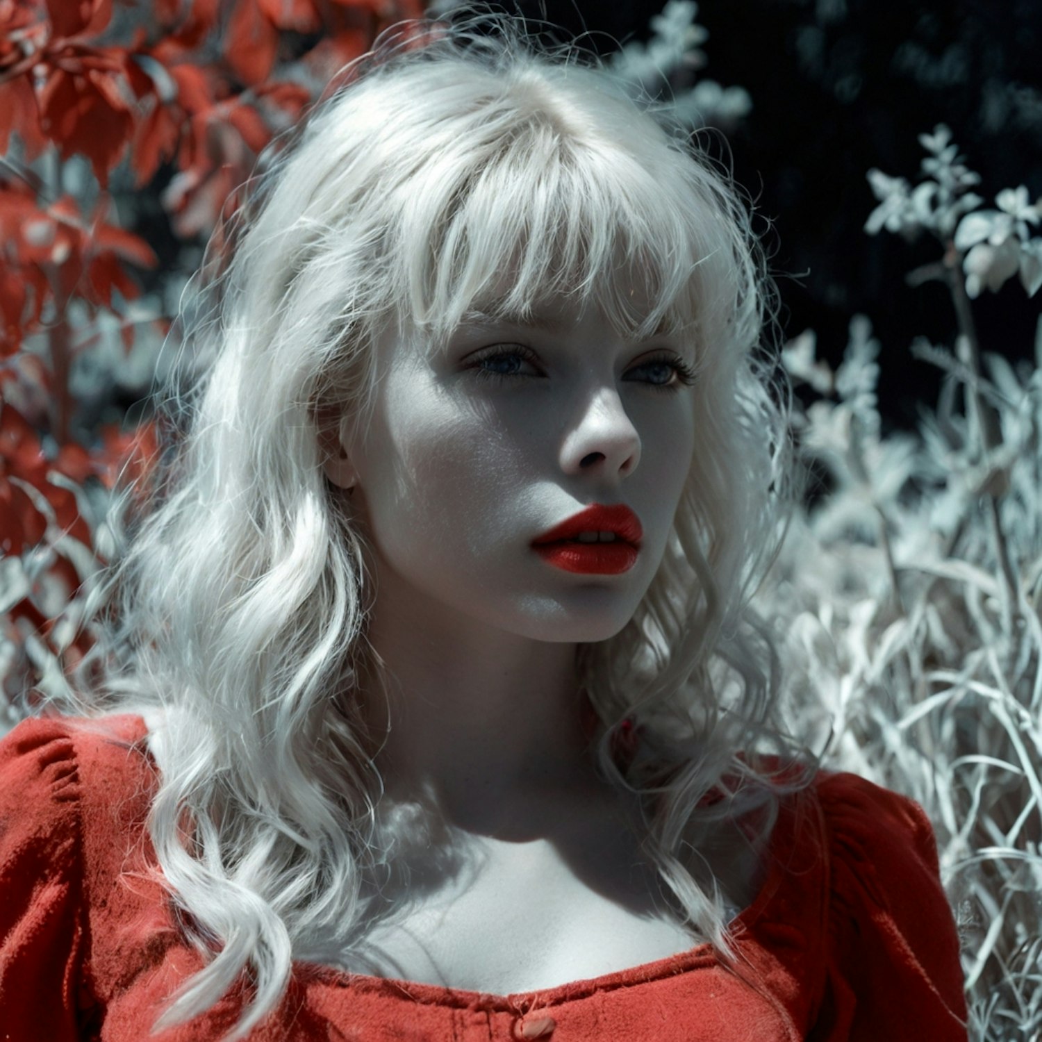 Elegant Woman with Platinum Blonde Hair