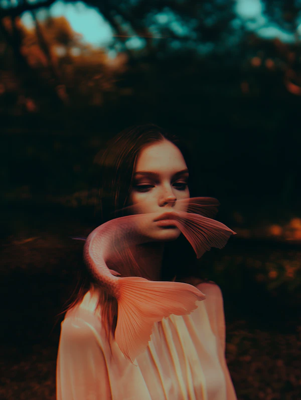 Surreal Woman & Fish