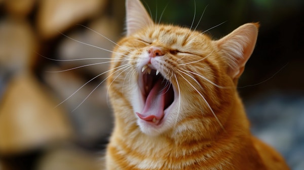 Animated Yawn of Orange Tabby Cat