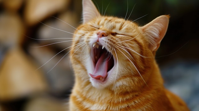 Animated Yawn of Orange Tabby Cat