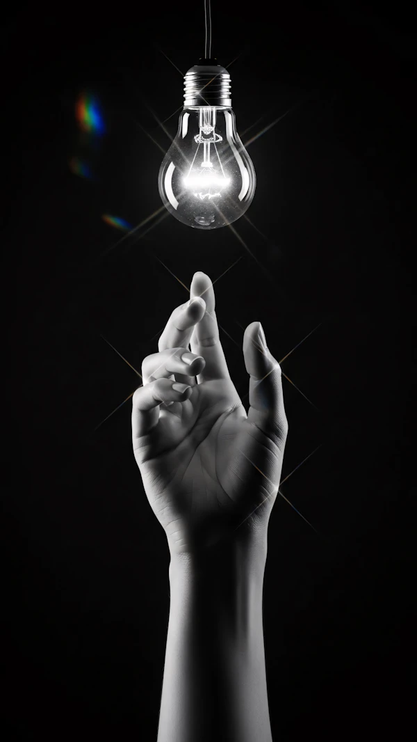 Hand and Light Bulb