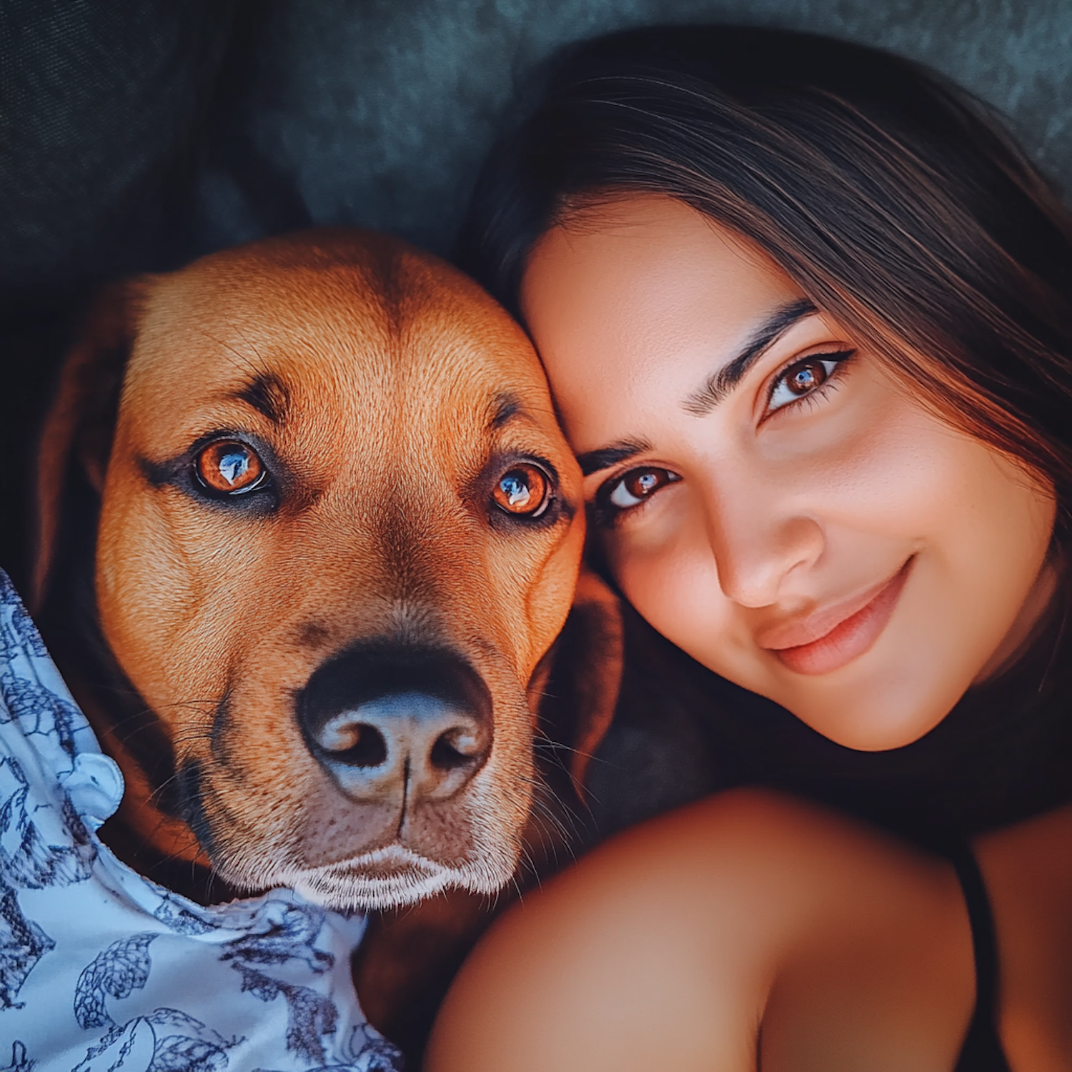 Woman and Dog Close-Up