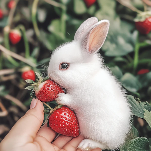 Baby Rabbit with Strawberry