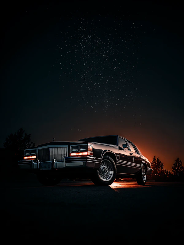 Vintage Car Under Stars