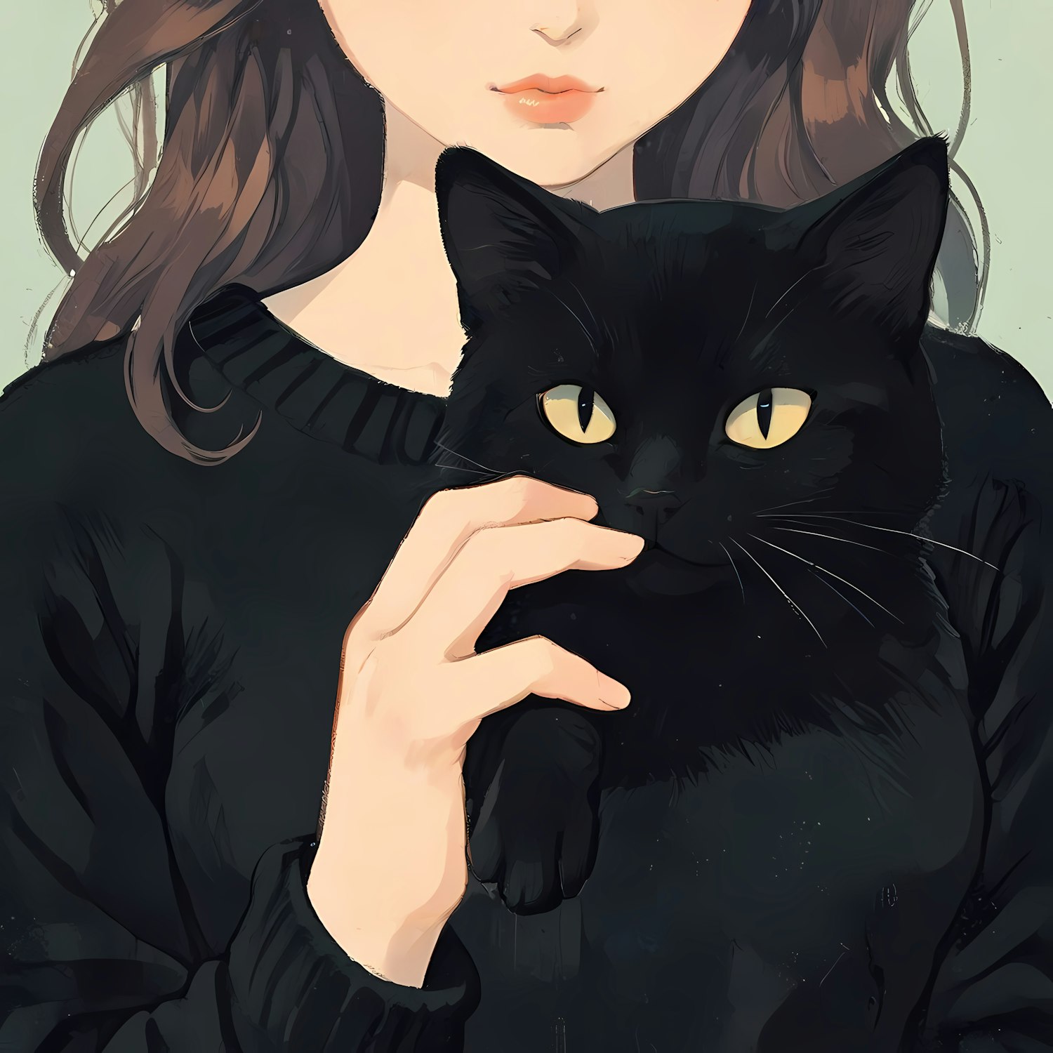 Person Holding Black Cat