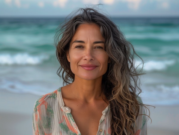 Serene Woman at the Beach