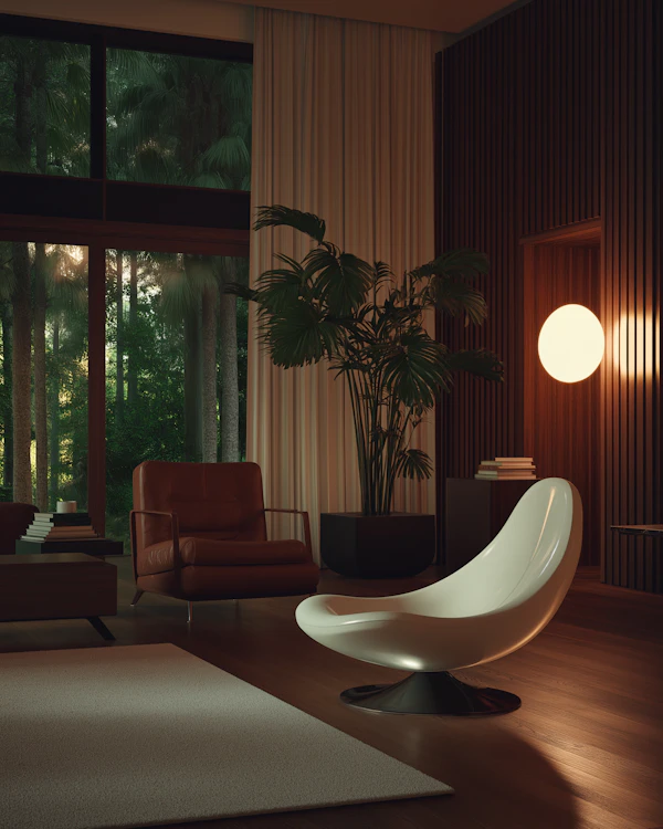 Modern Interior with Sculptural Chair