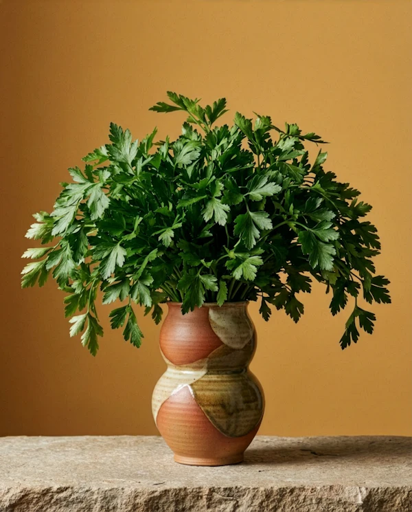 Parsley in Ceramic Vase