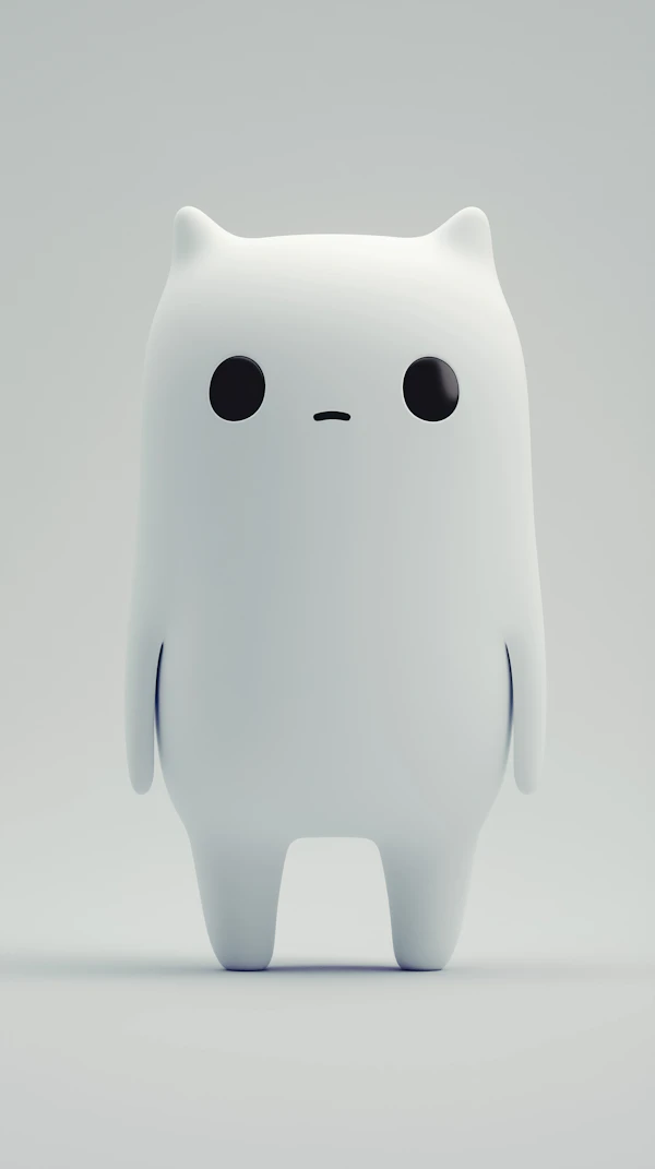 Minimalist 3D Cat Figure