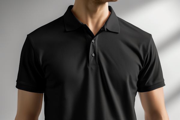 Professional Black Polo Shirt on Man
