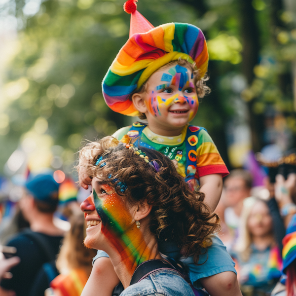 Joyful Moment at Pride Parade