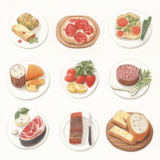 Illustrated Food Plates