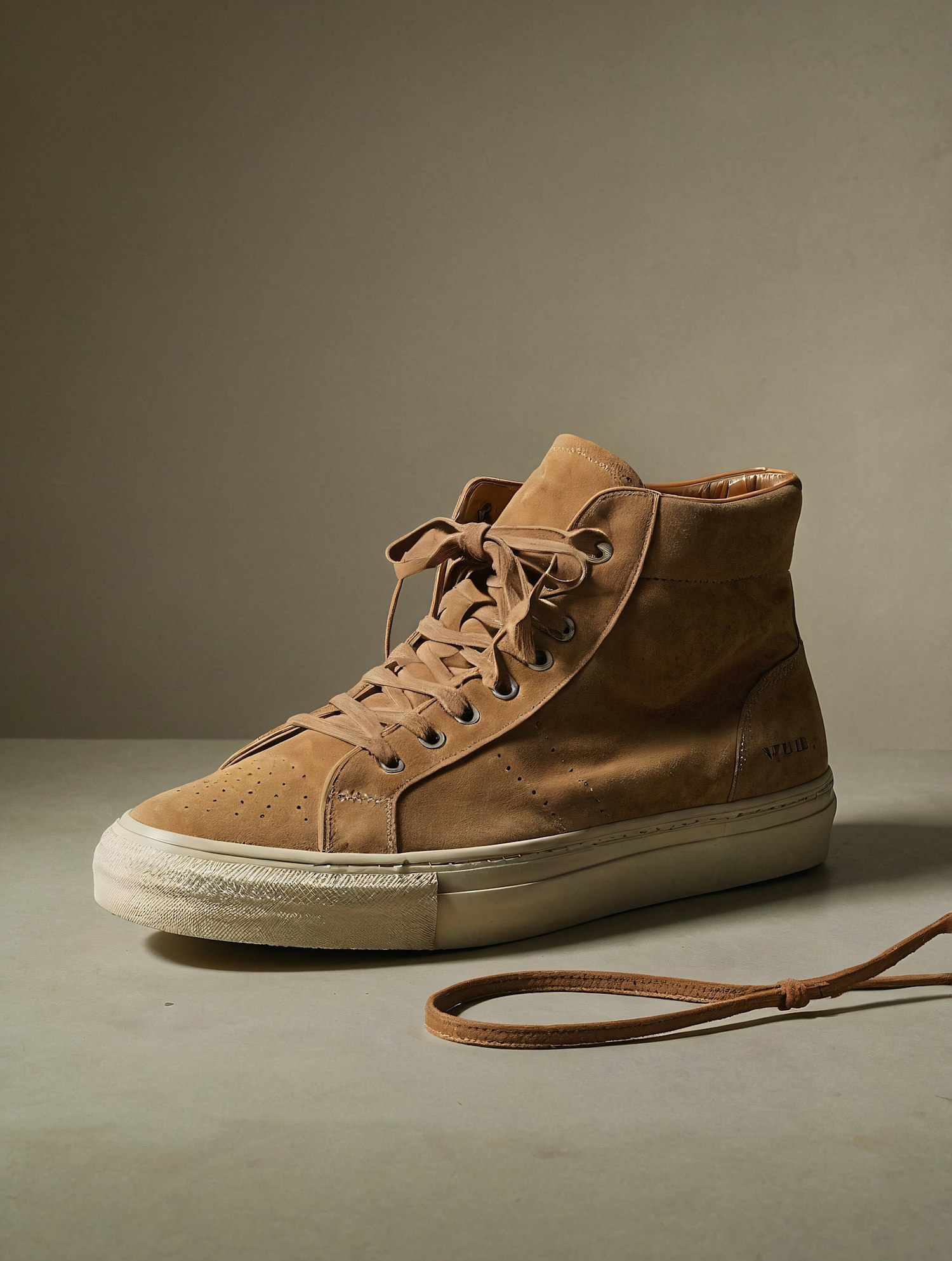 Tan Suede High-Top Sneaker