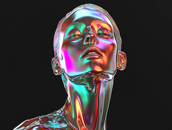 Futuristic Iridescent Portrait